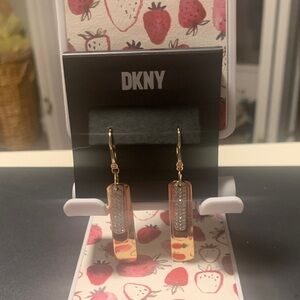 DKNY Gold and Silver Drop Earrings